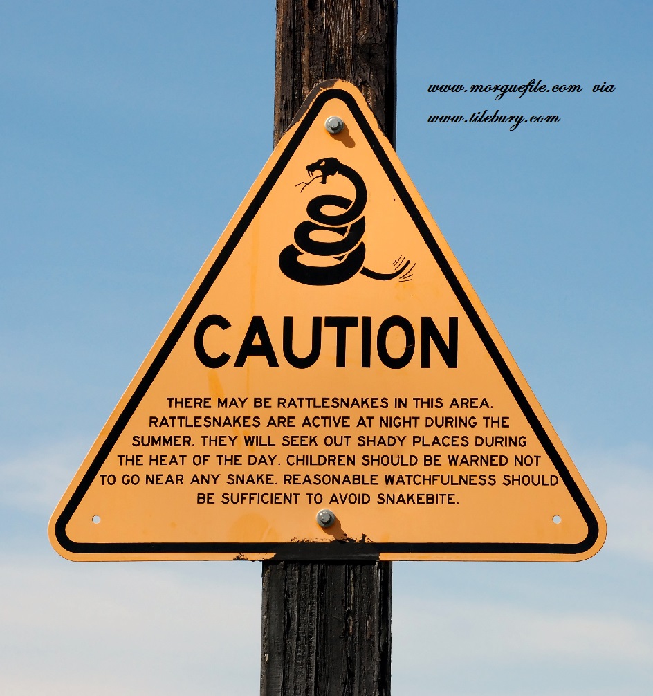 Sign warning of snakes