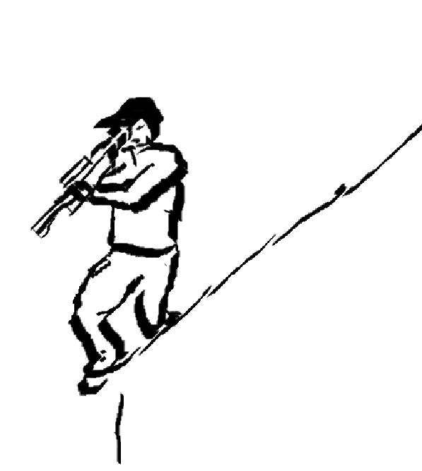 A sniper with a paintball gun